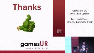 Games Research and User Experience SIG Chair Update - Ben Lewis-Evans