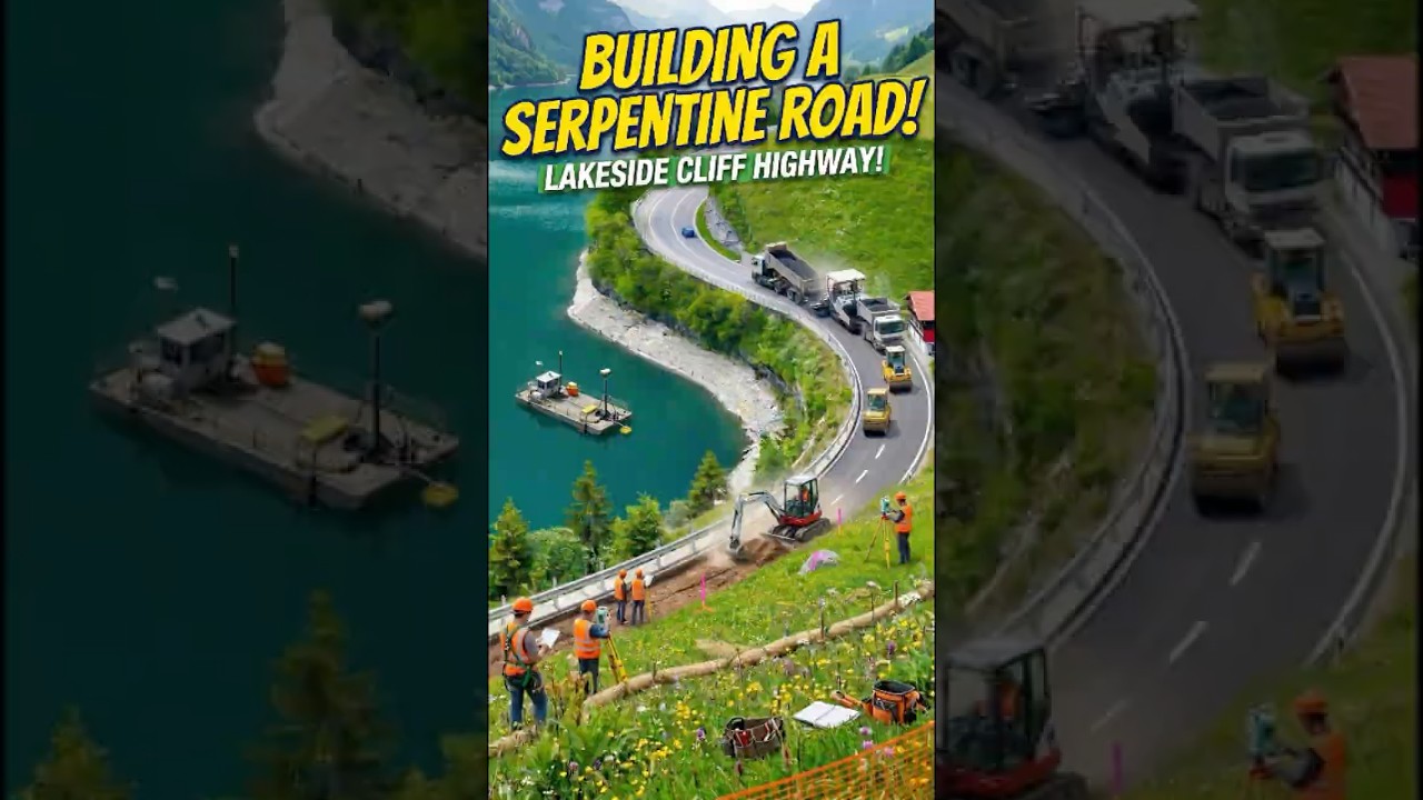 🏔️ They Carved a Winding Road Into a Cliff Directly Above a Turquoise Alpine Lake…