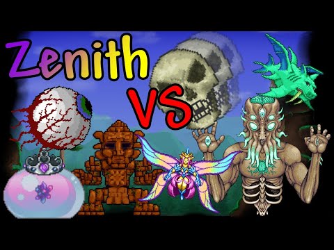 Zenith vs ALL Bosses + Events | Terraria 1.4 | MASTER MODE