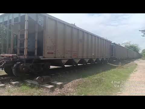 Paso de tren carbonero por puerto Wilches Santander 