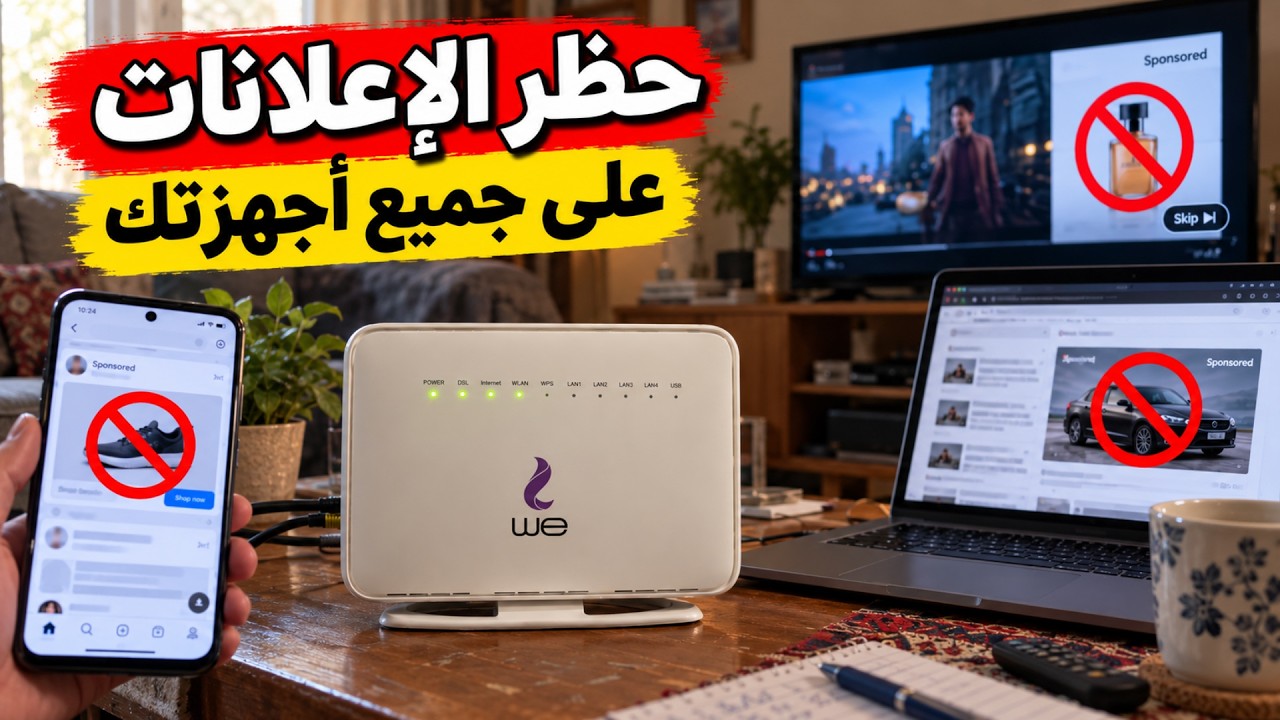 اعمل مانع اعلانات لكل اجهزة البيت مجانا بنفسك ! ودّع الإعلانات للأبد