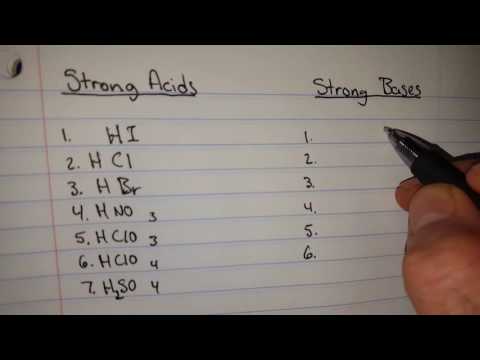 Easy way to memorize the 7 strong acids and 6 strong bases