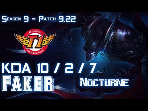 SKT T1 Faker NOCTURNE vs VEIGAR Mid - Patch 9.22 KR Ranked