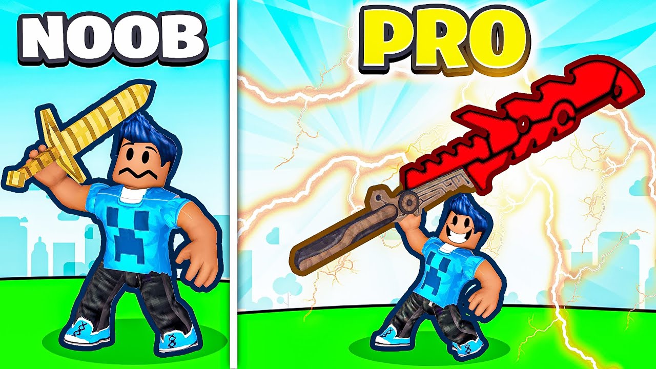 Fui de ESPADA NOOB A PRO no ROBLOX 🗡️