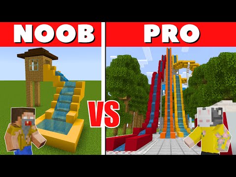 NOOB vs PRO: WATER PARK BUILD BATTLE sa Minecraft PE!