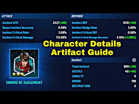 How To Equip Artifact Depends On Characters Details? Full Explain Artifact - Marvel Future Fight