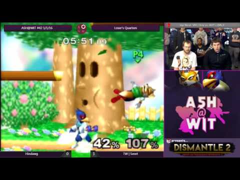 Hindawg (Falco) vs TW | Sveet (Fox) - ASH@WIT #42 Melee Loser's Quarters