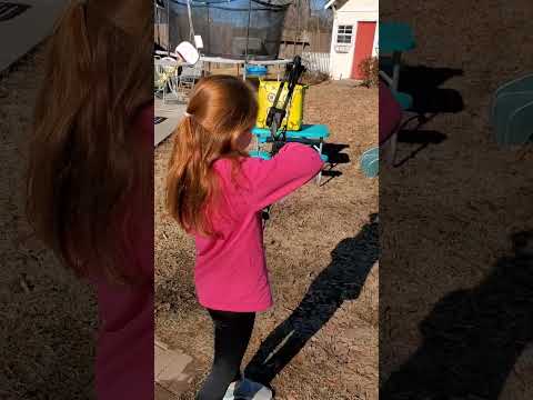 shooting a mathews mission bow. Daddy and daughter time.