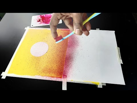 Easy Spray Painting for beginners | with toothbrush & Acrylic/Water color  | step by step