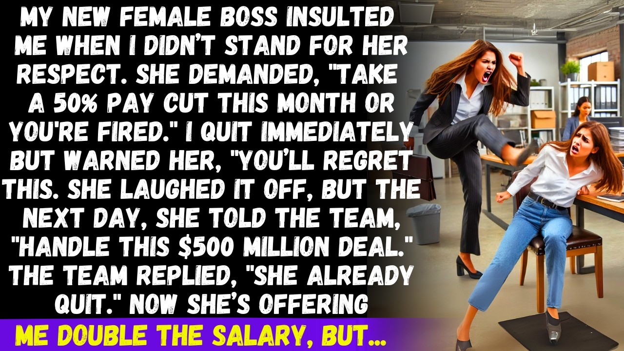 My new boss demanded a 50% pay cut. When I refused she kicked me out but next day offered double pay