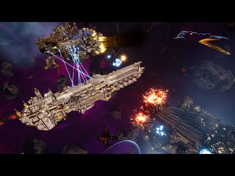 Imperial Navy vs Orks - Skalgrim Mod - Massive Battle - Battlefleet Gothic Armada 2
