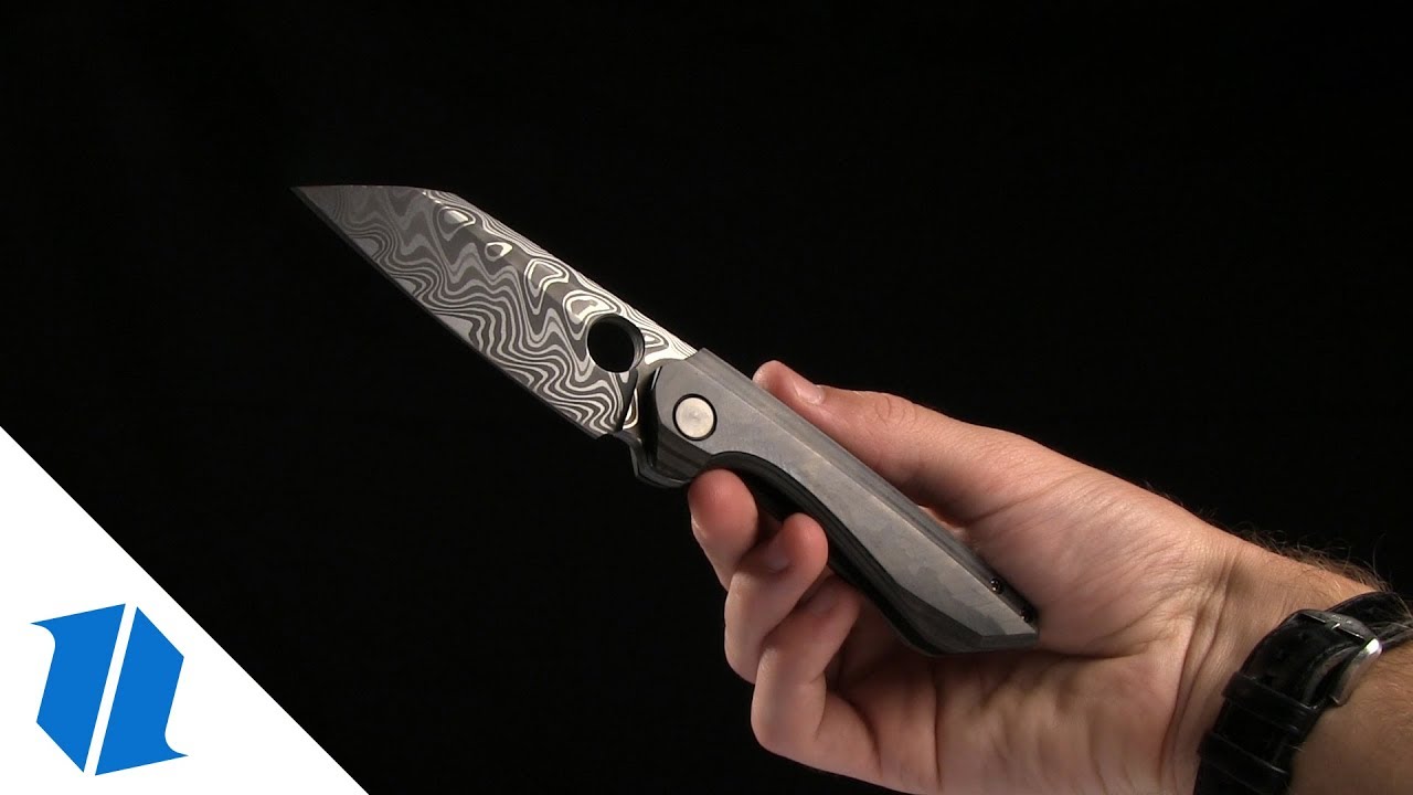 TuffKnives Geoff Blauvelt Custom Oddity Knife Unidirection CF (3.3" Damascus)