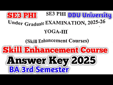 🔴 Live 📌 BA 3rd Semester | Yoga–III |Skill Enhancement Course  Answer Key | BA Karo Online