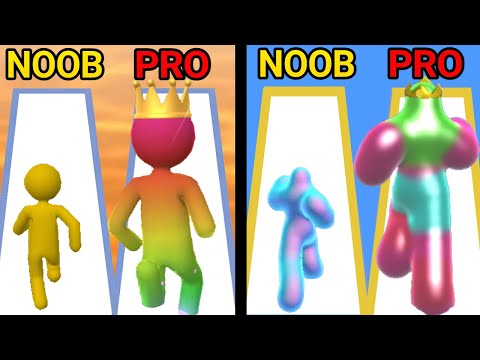 NOOB vs PRO in Giant Rush vs NOOB vs PRO in Blob Runner 3D