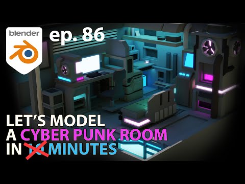 Let's Model a CYBER PUNK ROOM in XX MINUTES - Ep. 86 - Blender 2.93