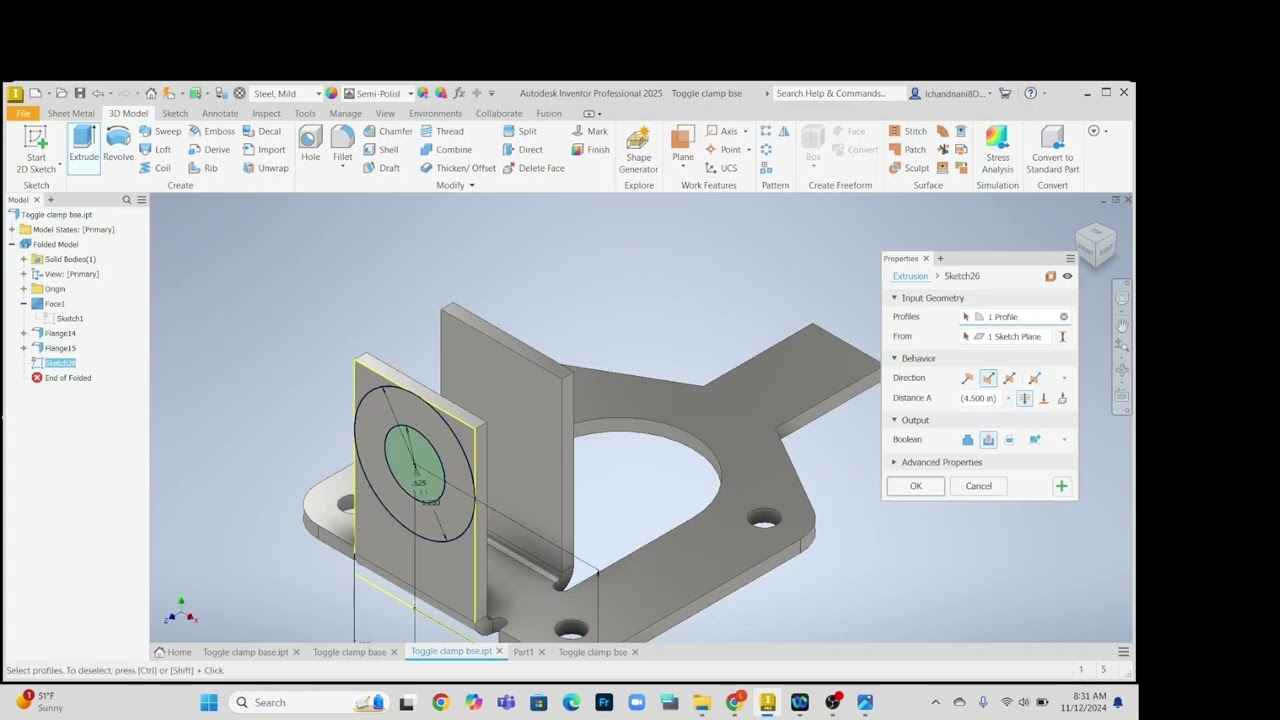 Base of Toggle Clamp Assembly