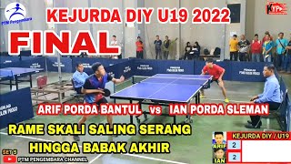 Download lagu Final Arif Victory Porda Bantul vs ian Mmc Porda Sleman 🏓 Kejurda DIY U19 Tunggal Putra mp3