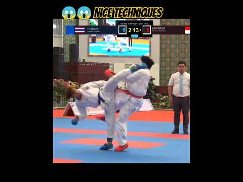 Amazing Karate Techniques | Asean University Games 2024 | Thailand vs Indonesia #shorts #karate #wkf