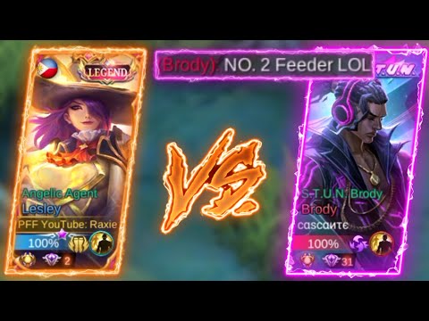 TOP GLOBAL LESLEY VS TOP GLOBAL BRODY (WHO WILL WIN?) LESLEY INTENSE RANK GAMEPLAY + BUILDS & EMBLEM