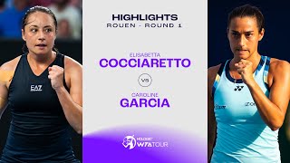 Теннис Elisabetta Cocciaretto vs. Caroline Garcia | 2024 Rouen Round 1 | WTA Match Highlights