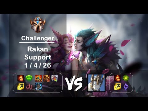 [4K] KR Challenger Support Rakan vs Galio Ep.1268
