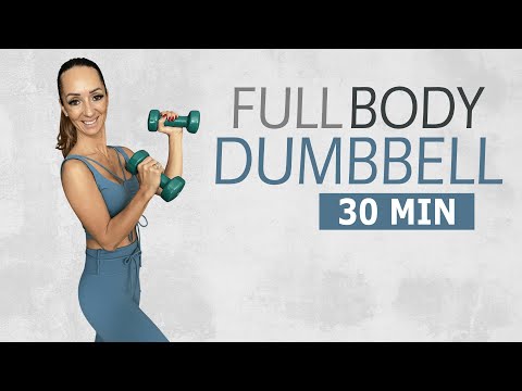 30 MIN FULL BODY WORKOUT DUMBBELL / Your Body Your Home | Katja Seifried