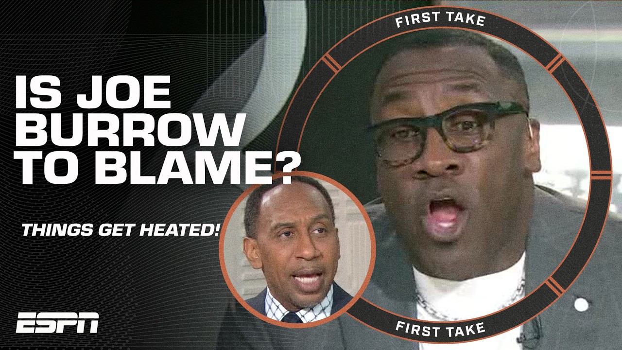 Stephen A. jokes he's 'MOST CALM' after Shannon & Orlovsky get HEATED over Joe Burrow 🤣 | First Take