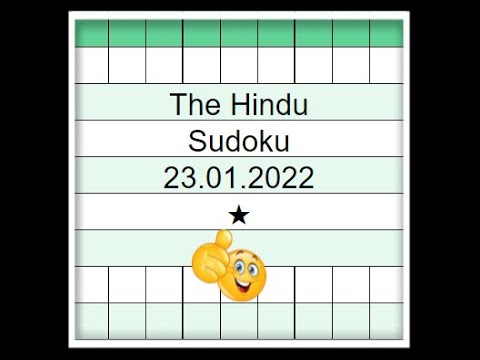🔊How to Solve The Hindu Sudoku 1 Star | Step by Step Solution | 23.01.2022| Difficulty Level  ★