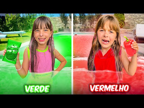 QUEM FICAR MAIS TEMPO NA PISCINA DA SUA COR, VENCE! DESAFIO - COMPILAÇÃO