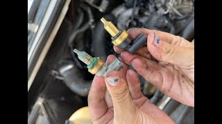 How to find and replace coolant temperature sensor on a 2012 Mercedes Sprinter