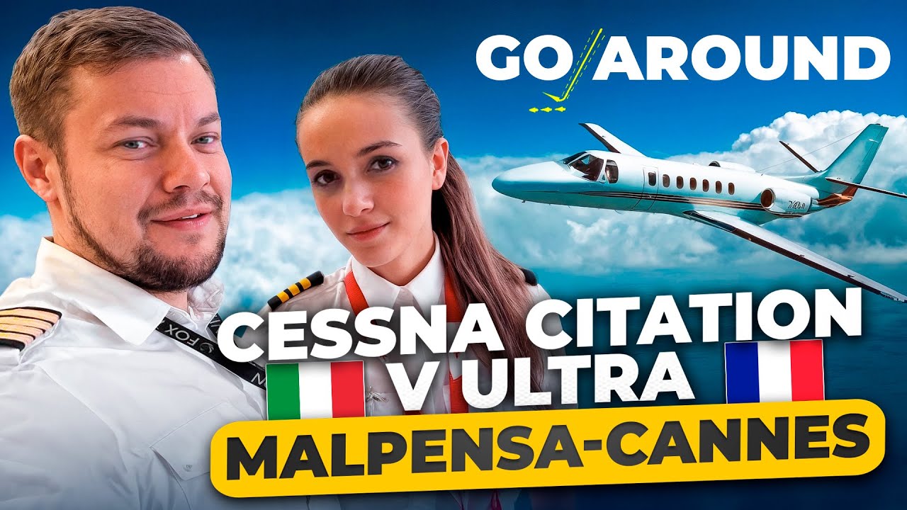 GO AROUND in Cannes on the flight from Milan Malpensa. Cessna Citation V Ultra.