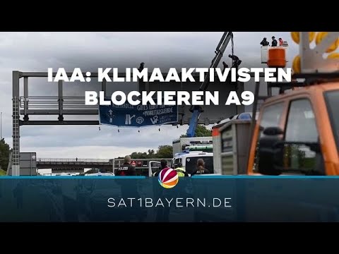 Stau im Münchner Berufsverkehr: Aktivisten blockieren A9 wegen Messe IAA