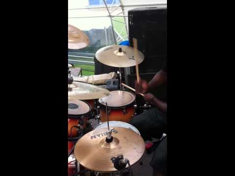 Kernel Roberts from Machel Montano HD Band "Roll It Gyal" Drumming Live