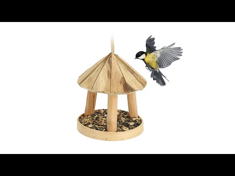 Mangeoire à oiseaux en bois Marron - Bois manufacturé - 18 x 21 x 18 cm