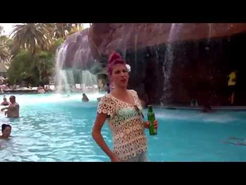 Hot hippie chick at a waterfall.