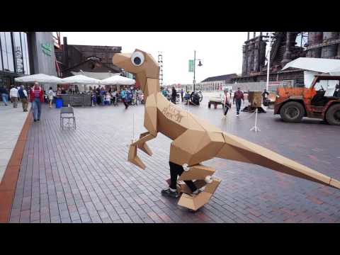 KitRex: Googly-Eyed Industrial Origami Laser Cut Velociraptor Costume #LVMMF