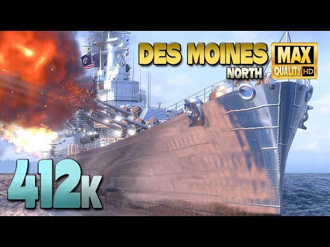 Cruiser Des Moines: Big damage drama on map North - World of Warships