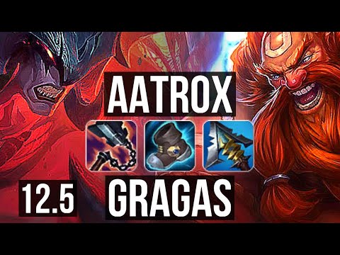 AATROX vs GRAGAS (TOP) | 11/0/3, 8 solo kills, Legendary, 1.2M mastery | NA Diamond | 12.5