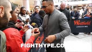 ANDRE WARD GETTING MAD LOVE FROM UK FANS; SIGNS PHONES, WALLETS, GLOVES AND TAKES SELFIES