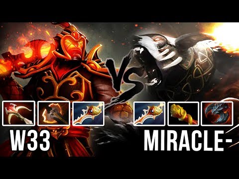 Miracle- Ursa vs w33 Ember Spirit FIRST TIME in Season 2 - Fight of the Titans Rapier Battle Dota 2