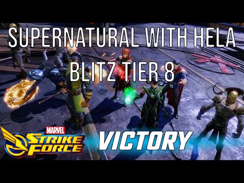 Supernatural with Hela on Tier 8 Blitz - Marvel Strike Force