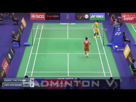 Badminton 2017 ThailandMaster   Khosit PHETPRADAB vs Koki WATANABE