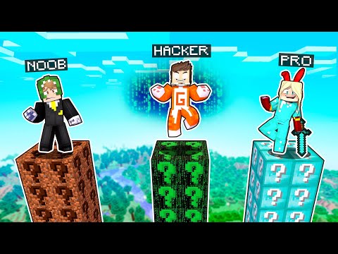 ¿PUEDES SOBREVIVIR a la TORRE MÁS ALTAS de LUCKY BLOCK? 😂😱 NOOB vs PRO vs HACKER  MINECRAFT GRACIOSO