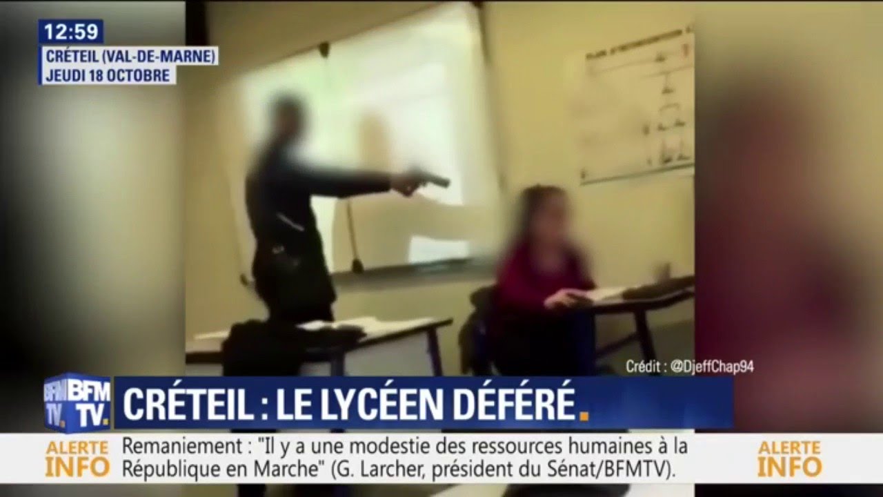 Watch video Tu me mets présent. À Créteil, un lycéen menace sa prof avec une arme Tu me mets présent. À Créteil, un lycéen menace sa prof avec une arme
