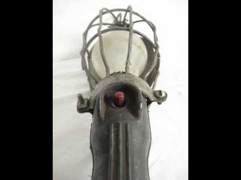 machine age wire cage extension cord lamp light construction mancave bar USA