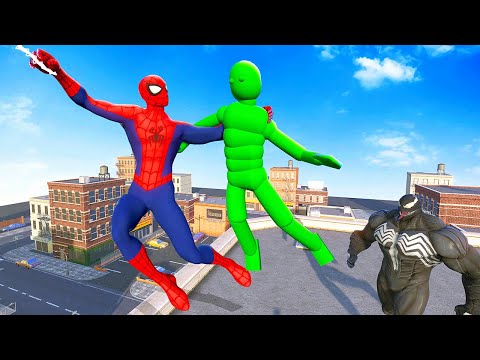 SPIDERMAN Saves Ragdolls from Venom - Overgrowth Mods Gameplay