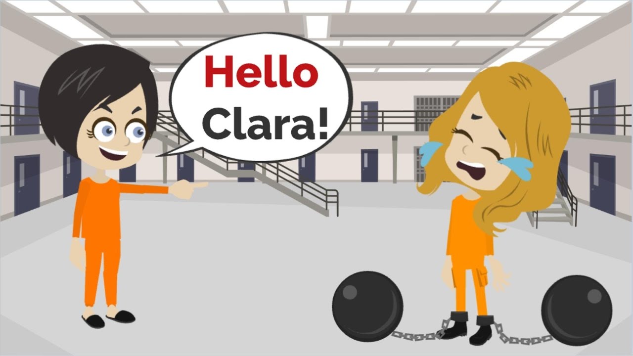 Clara in JAIL! | Basic English conversation | Learn English | Like English