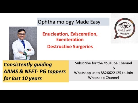 Enucleation, Evisceration, Exenteration- Destructive surgeries of Eyelid