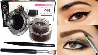 Music Flower Gel Eyeliner ll Black &amp; Brown ll Smudgeproof &amp; Waterproof l Review+Demo ll KOMAL SHARMA