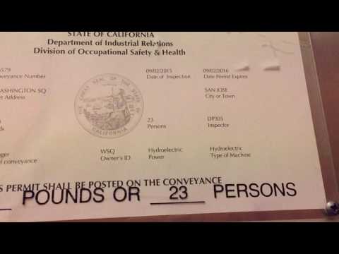 US Hydro. Elevator w/ Touch Buttons, SJSU Washington Square Hall, San Jose CA w/ WestCoast Elevators